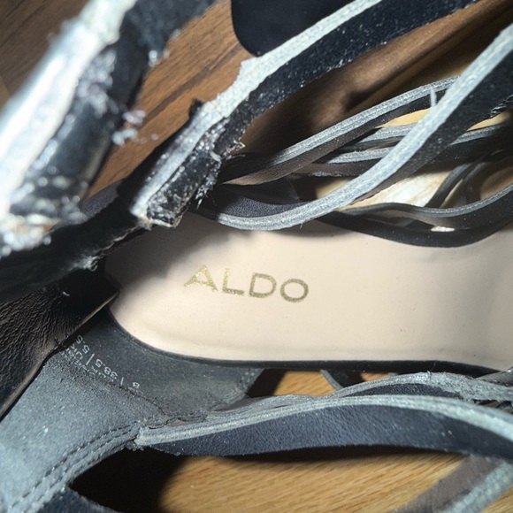 Aldo Black Strappy Heels 3” heel - Picture 6 of 7